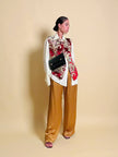 Gilet in velluto damascato con bottoni gioiello 