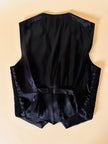 Gilet nero goffrato con bottoni dorati a forma di cuore “Yves Saint Laurent”