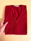 Zopfgestrickte rote Weste „Yves Saint Laurent“