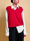 Zopfgestrickte rote Weste „Yves Saint Laurent“