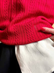 Zopfgestrickte rote Weste „Yves Saint Laurent“