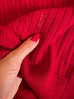 Zopfgestrickte rote Weste „Yves Saint Laurent“