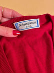 Zopfgestrickte rote Weste „Yves Saint Laurent“