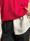 Zopfgestrickte rote Weste „Yves Saint Laurent“