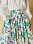 Gonna a ruota fantasia Parigi multicolor 
