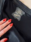 Gonna a ruota in pelle nera “Miral”