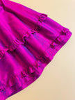 Gonna a ruota in shantung color ciclamino 