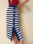 Longuette a righe bianche e blu con bottoni dorati “Yves Saint Laurent”
