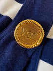 Longuette a righe bianche e blu con bottoni dorati “Yves Saint Laurent”