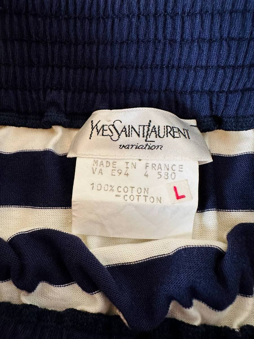 Longuette a righe bianche e blu con bottoni dorati “Yves Saint Laurent”