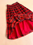 Gonna in taffetà rosso fantasia tartan 