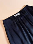 Gonna lunga in raso di seta nero “Yves Saint Laurent Rive Gauche”