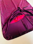 Gonna in velluto bordeaux con applicazione pitonata a rilievo
