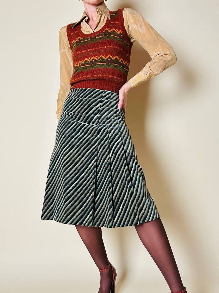 Gilet corto color tabacco in filato Velicren Snia