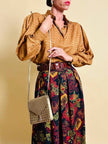 Gonna pantalone in lana leggera fantasia floreale 