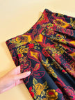 Gonna pantalone in lana leggera fantasia floreale 