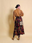 Gonna pantalone in lana leggera fantasia floreale 