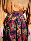 Gonna pantalone in lana leggera fantasia floreale 