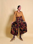 Gonna pantalone in lana leggera fantasia floreale 