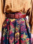 Gonna pantalone in lana leggera fantasia floreale 