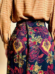 Gonna pantalone in lana leggera fantasia floreale 