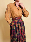 Gonna pantalone in lana leggera fantasia floreale 