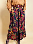Gonna pantalone in lana leggera fantasia floreale 
