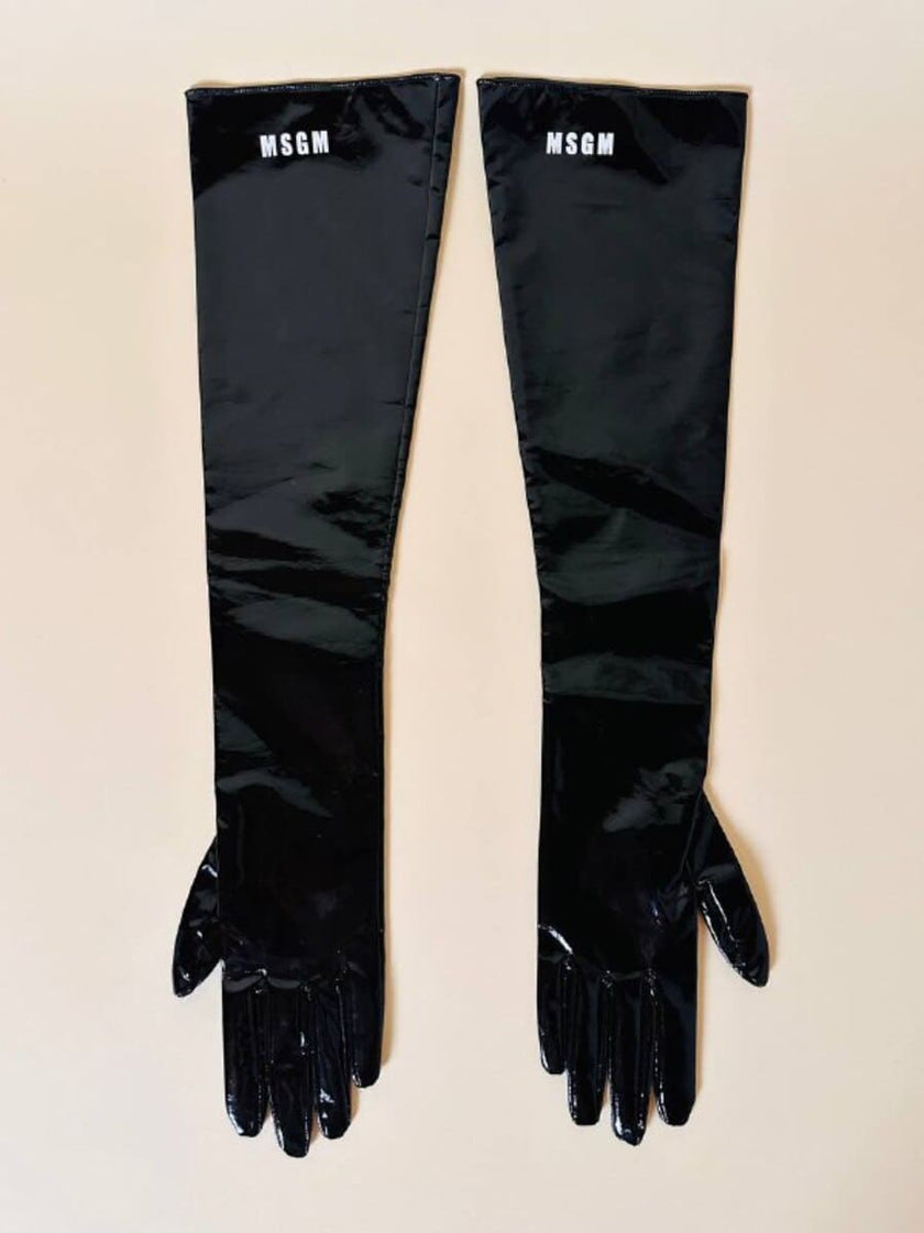 Guanti lunghi in PVC nero “MSGM”
