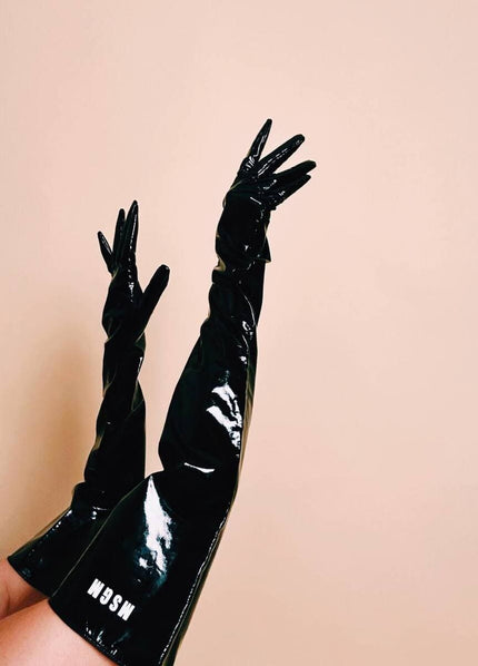 Guanti lunghi in PVC nero “MSGM”
