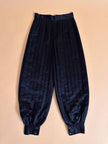 Harem pants in raso nero plissé