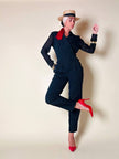 Jumpsuit blu notte con bottoni dorati  “Off Duty”