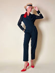 Jumpsuit blu notte con bottoni dorati  “Off Duty”