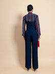 Jumpsuit blu con scollo a cuore “Fabrizio Lenzi”