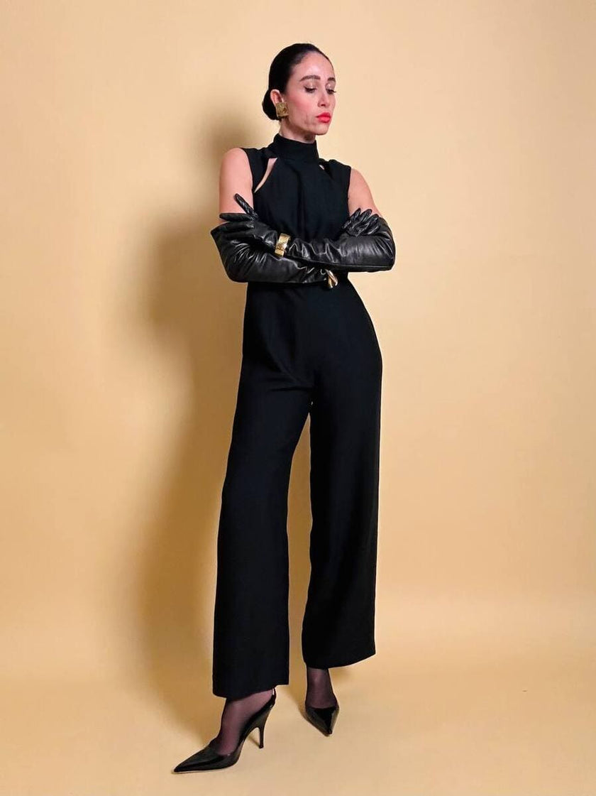 Jumpsuit nera a collo alto “Max Dixie”
