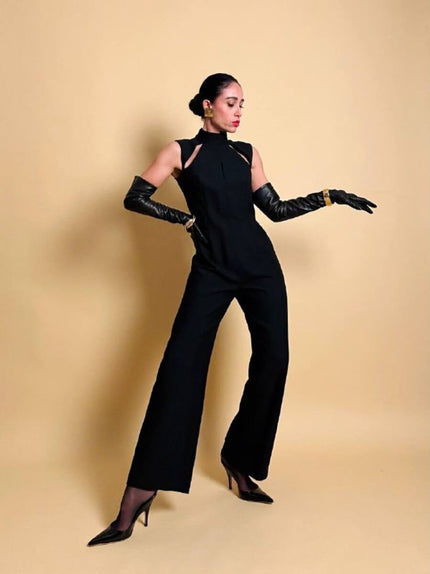 Jumpsuit nera a collo alto “Max Dixie”