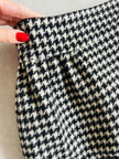 Longuette sartoriale double face in lana pied de poule e nera