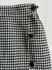 Longuette sartoriale double face in lana pied de poule e nera