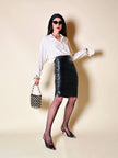 Longuette in pelle nera “Gianni Versace”