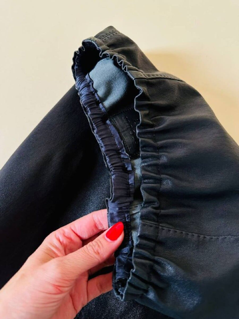 Longuette nera in nappa stretch “Stouls Paris”