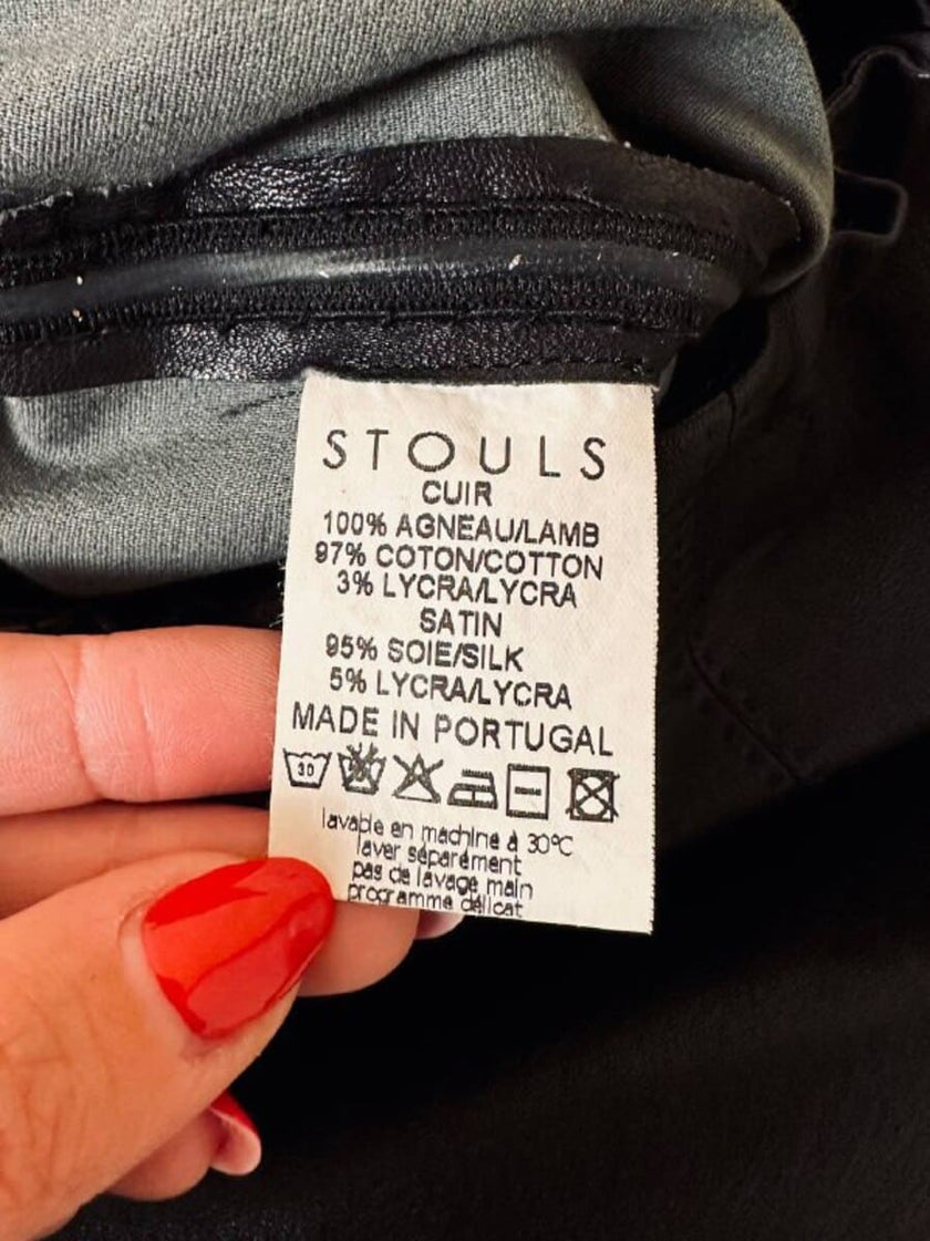 Longuette nera in nappa stretch “Stouls Paris”