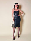 Longuette nera in nappa stretch “Stouls Paris”