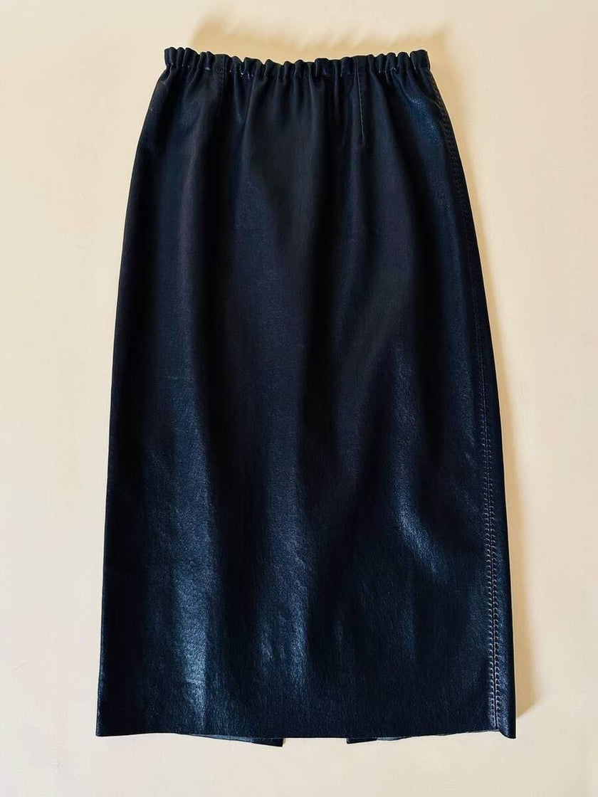Longuette nera in nappa stretch “Stouls Paris”