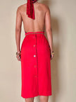 Longuette rossa con abbottonatura posteriore “Yves Saint Laurent”
