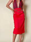 Longuette rossa con abbottonatura posteriore “Yves Saint Laurent”