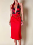 Longuette rossa con abbottonatura posteriore “Yves Saint Laurent”
