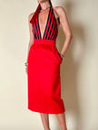 Longuette rossa con abbottonatura posteriore “Yves Saint Laurent”