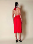 Longuette rossa con abbottonatura posteriore “Yves Saint Laurent”