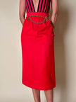 Longuette rossa con abbottonatura posteriore “Yves Saint Laurent”