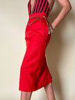 Longuette rossa con abbottonatura posteriore “Yves Saint Laurent”