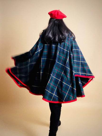 Mantella sartoriale in lana fantasia tartan